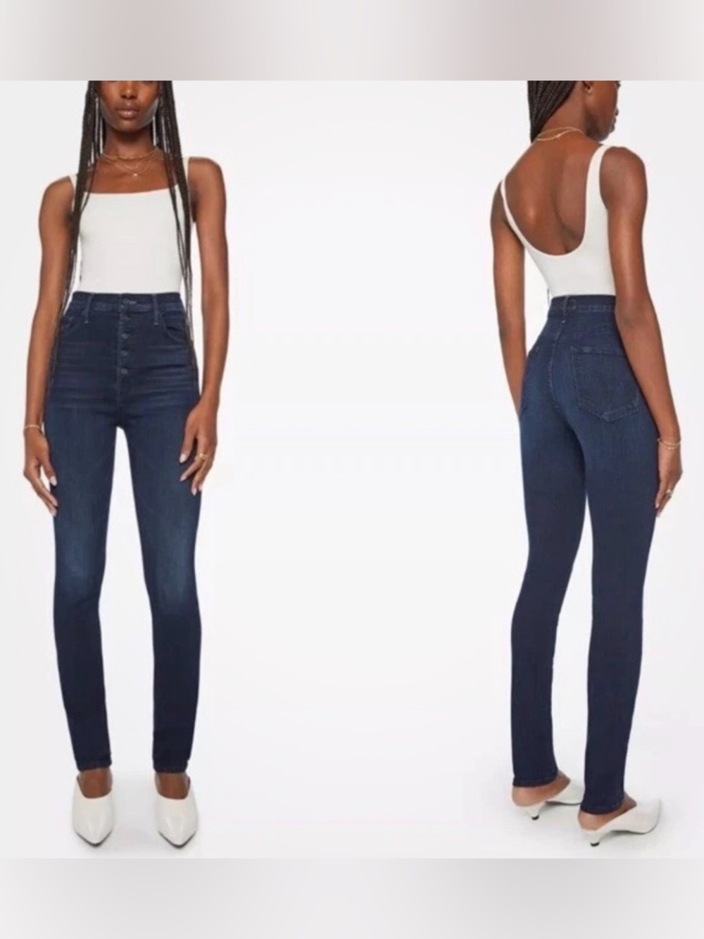 MOTHER High Waisted Pixie Rail Skimp Button Fly Skinny Jeans Size 26x31